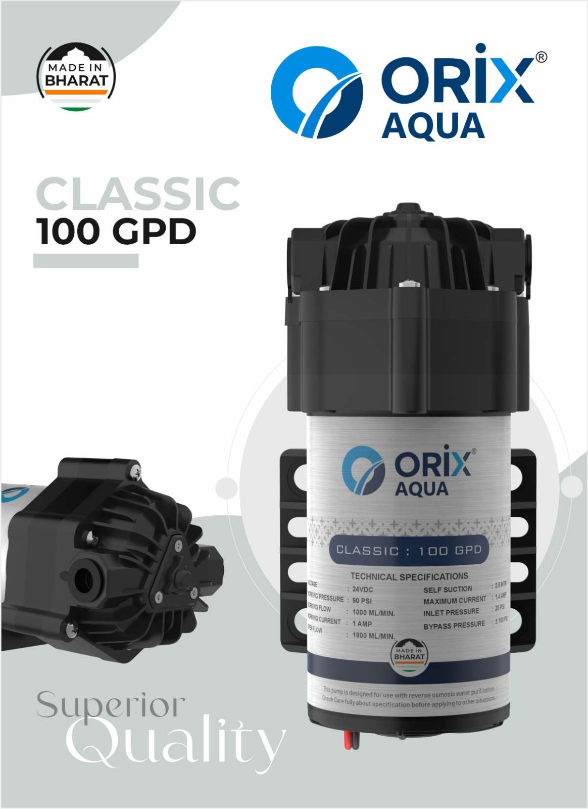 Classic Series 100 GPD RO Booster Pump — Royal Aqua Thalassery Kannur