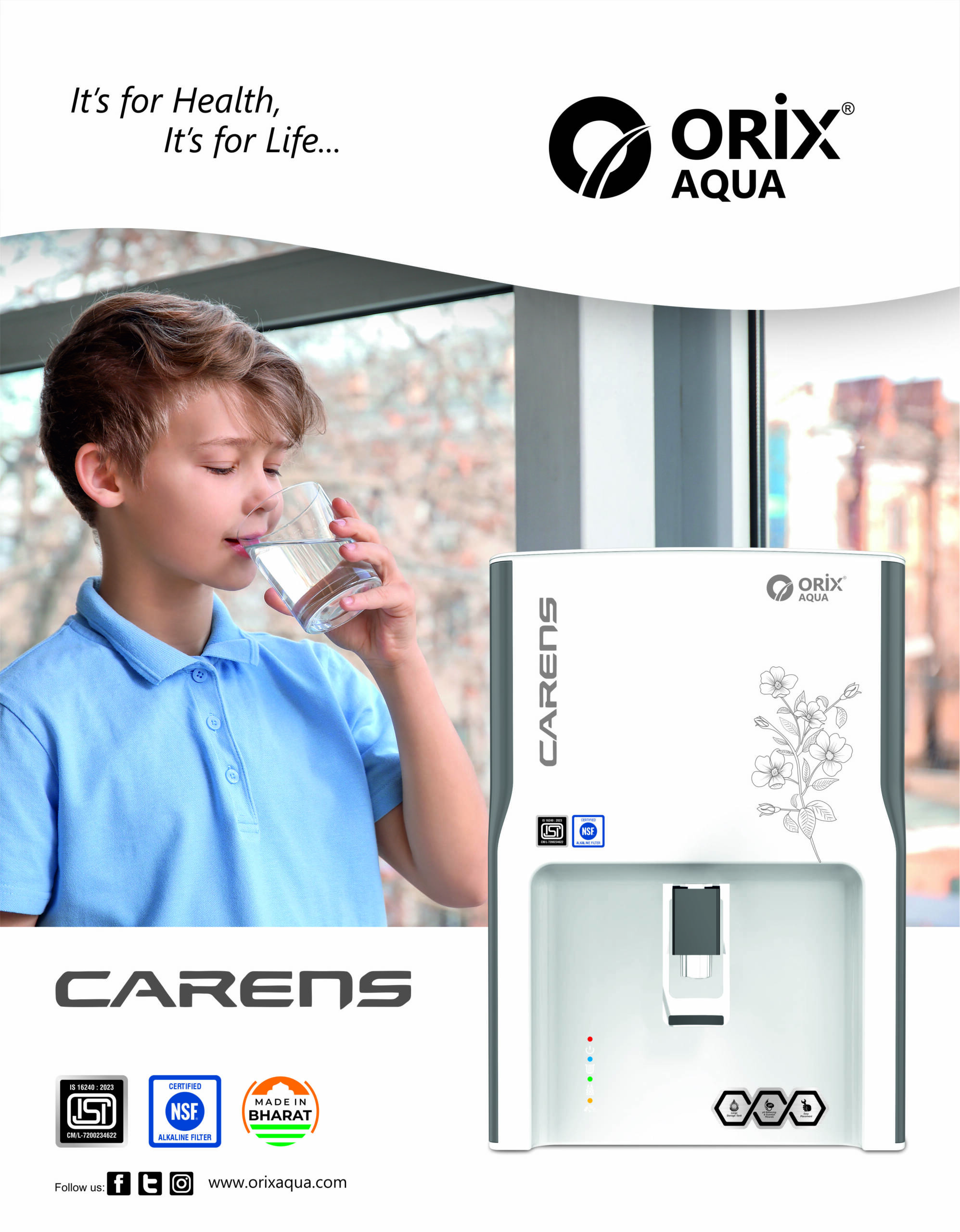 ORIX Carens RO+Alkaline Water Purifier — Available at Royal Aqua Thalassery